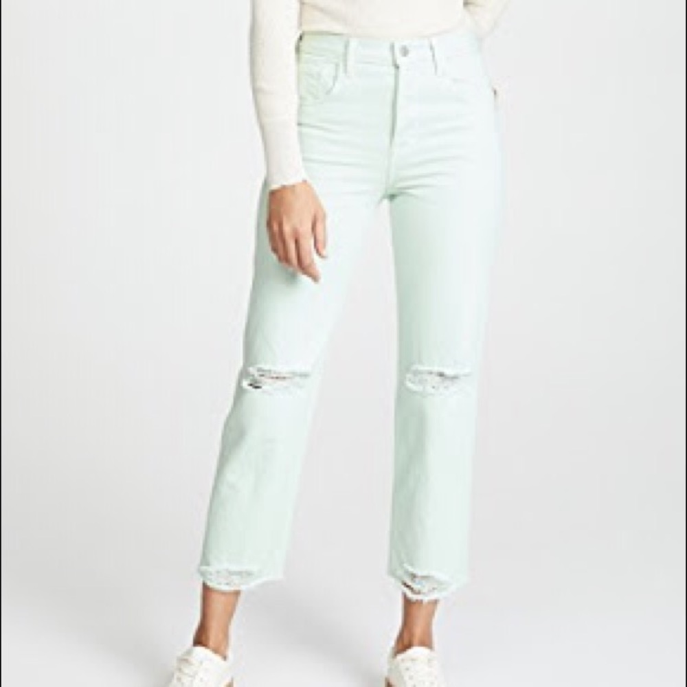 J Brand Wynne Spearmint High-Rise Crop